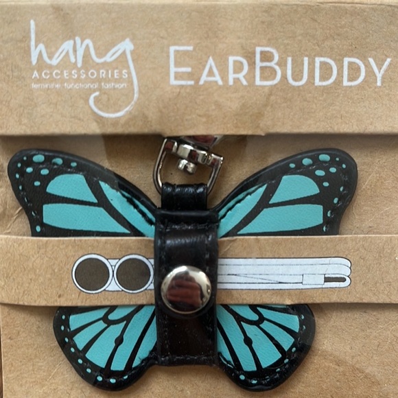 NWT Wired Earbuds Cord Wrap Butterfly Keychain / Bag Charm by Hang Accessories - Picture 7 of 7
